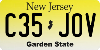 NJ license plate C35JOV