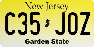 NJ license plate C35JOZ