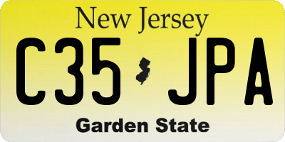 NJ license plate C35JPA
