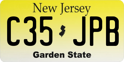 NJ license plate C35JPB