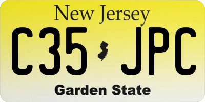 NJ license plate C35JPC