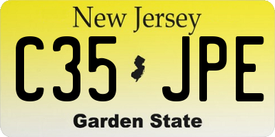 NJ license plate C35JPE