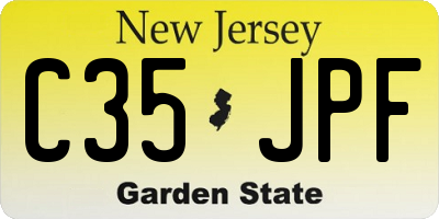 NJ license plate C35JPF