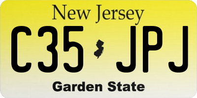 NJ license plate C35JPJ