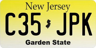 NJ license plate C35JPK