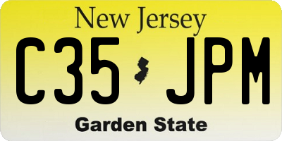 NJ license plate C35JPM