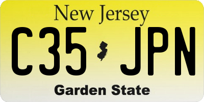 NJ license plate C35JPN