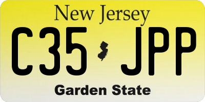 NJ license plate C35JPP