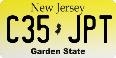 NJ license plate C35JPT