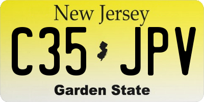 NJ license plate C35JPV