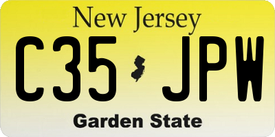 NJ license plate C35JPW
