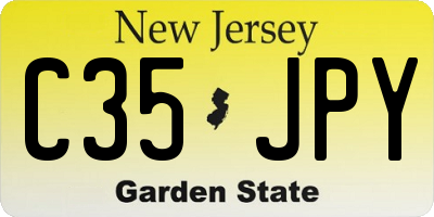 NJ license plate C35JPY