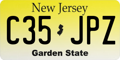 NJ license plate C35JPZ
