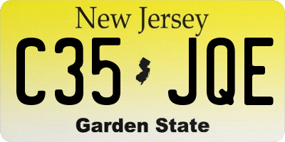 NJ license plate C35JQE