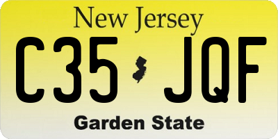 NJ license plate C35JQF