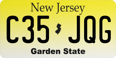 NJ license plate C35JQG