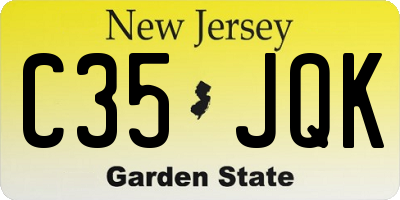 NJ license plate C35JQK