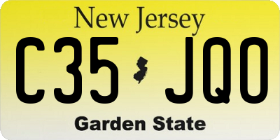 NJ license plate C35JQO