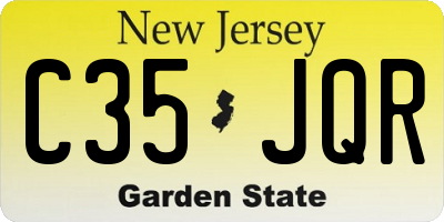 NJ license plate C35JQR