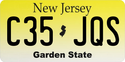 NJ license plate C35JQS