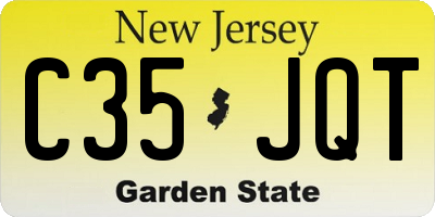NJ license plate C35JQT