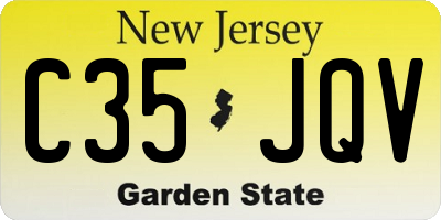 NJ license plate C35JQV