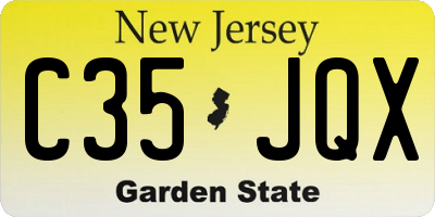 NJ license plate C35JQX