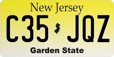 NJ license plate C35JQZ
