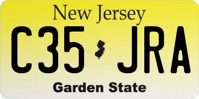 NJ license plate C35JRA