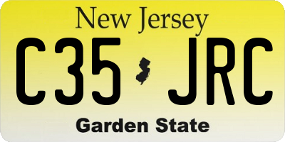 NJ license plate C35JRC