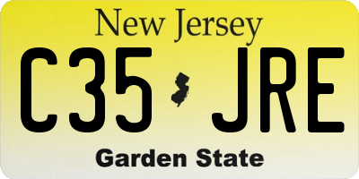 NJ license plate C35JRE