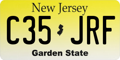 NJ license plate C35JRF