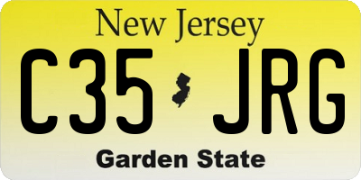NJ license plate C35JRG