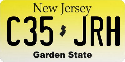 NJ license plate C35JRH