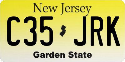 NJ license plate C35JRK
