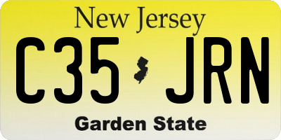 NJ license plate C35JRN