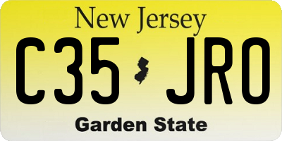 NJ license plate C35JRO