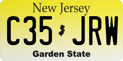 NJ license plate C35JRW