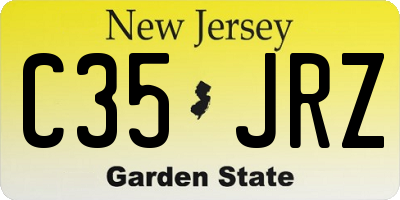 NJ license plate C35JRZ