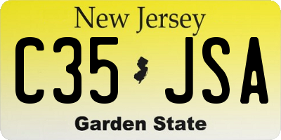 NJ license plate C35JSA