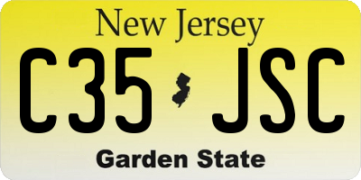 NJ license plate C35JSC