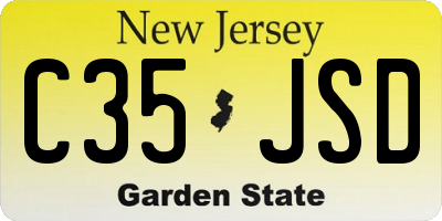 NJ license plate C35JSD