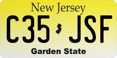 NJ license plate C35JSF