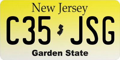 NJ license plate C35JSG