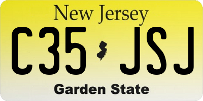 NJ license plate C35JSJ