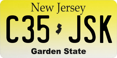 NJ license plate C35JSK