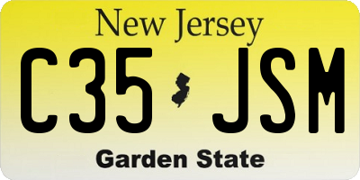 NJ license plate C35JSM