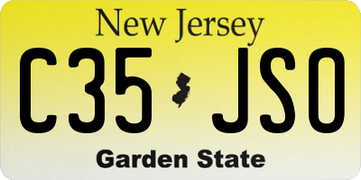 NJ license plate C35JSO