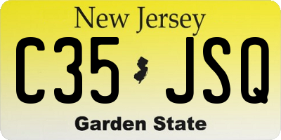 NJ license plate C35JSQ