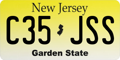 NJ license plate C35JSS
